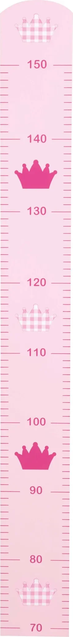 Messlatte „Krone“ für Kinder – Rosa, bis 150 cm