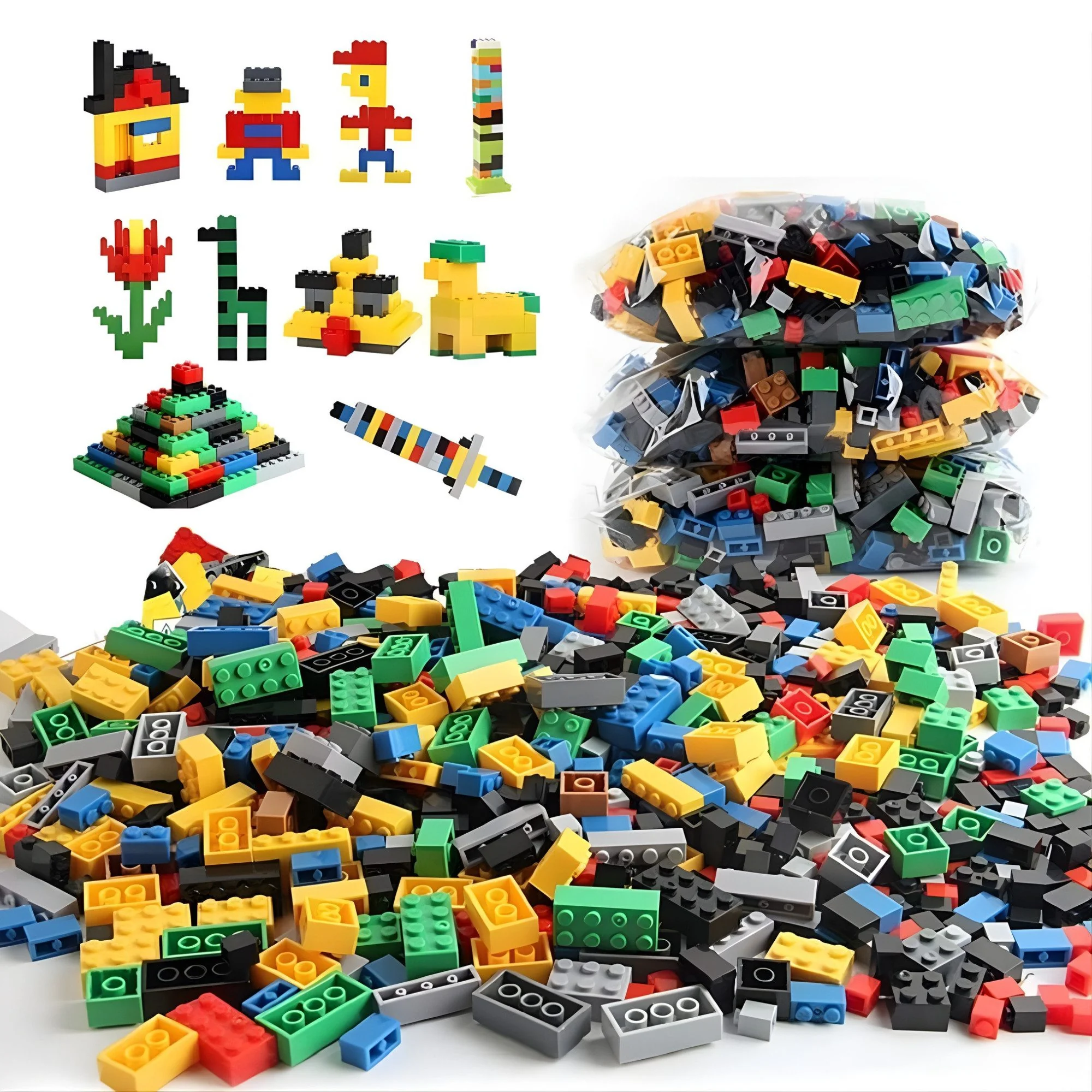 ATHLIX 1000 Klemmbausteine Set kompatibel mit Lego DIY Spielsteine