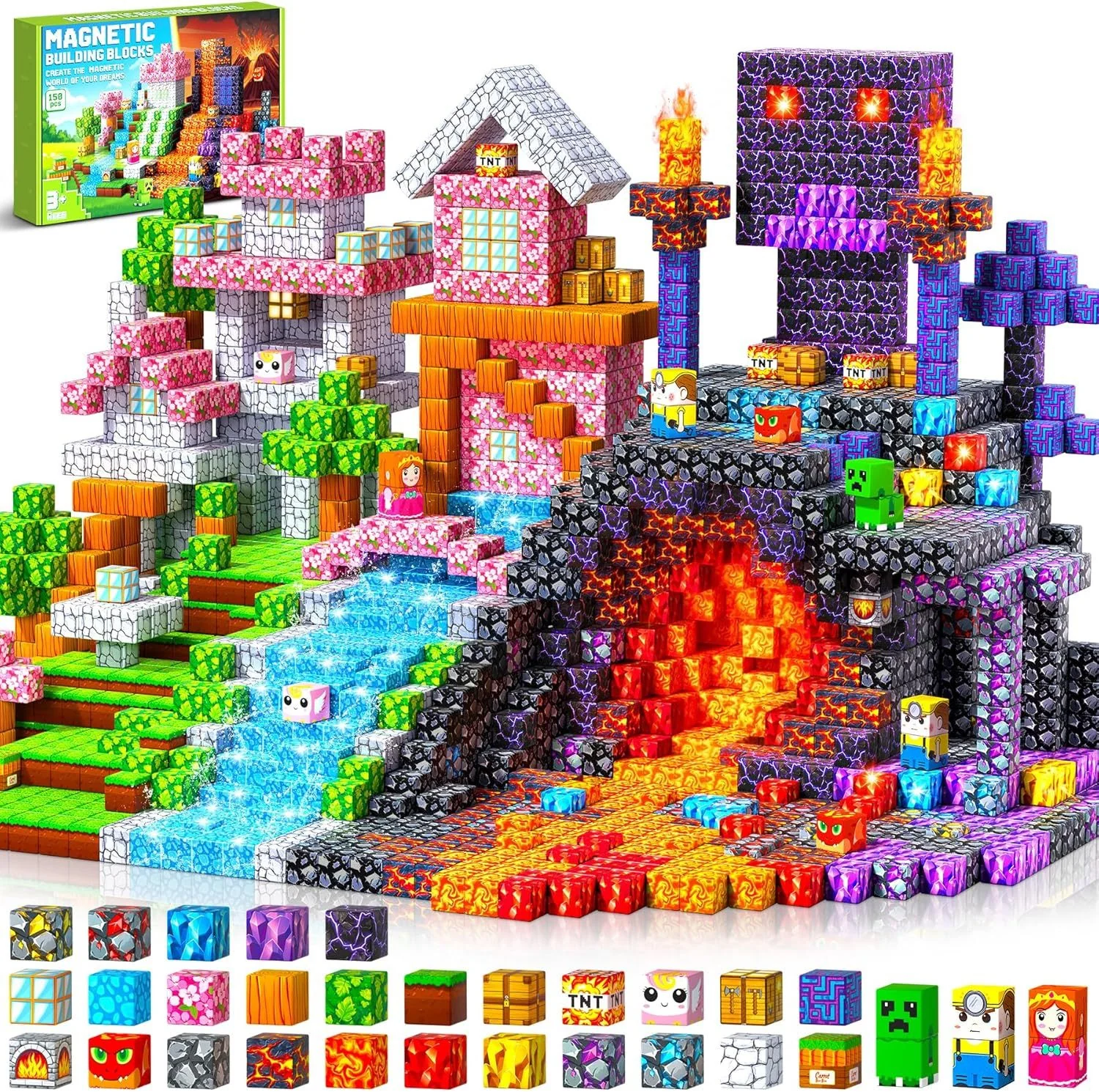 POPOLIC Magnetbausteine Set 150 Teile Magnetspielzeug