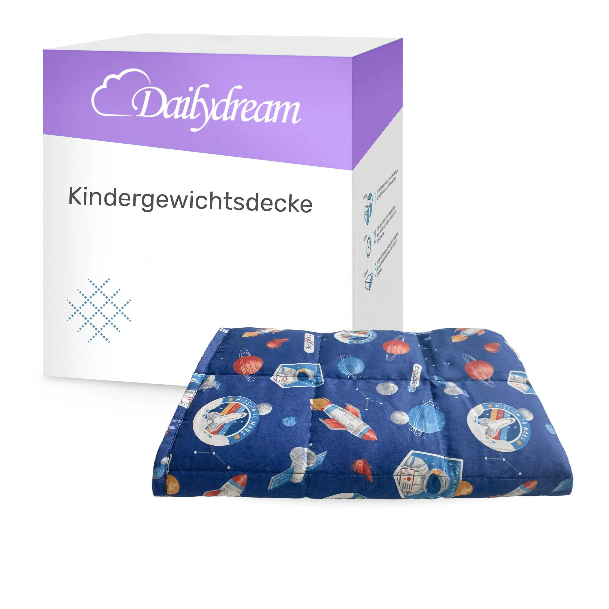 DAILYDREAM Gewichtsdecke Kinder Therapie-Bettdecke Baumwolle Fleece