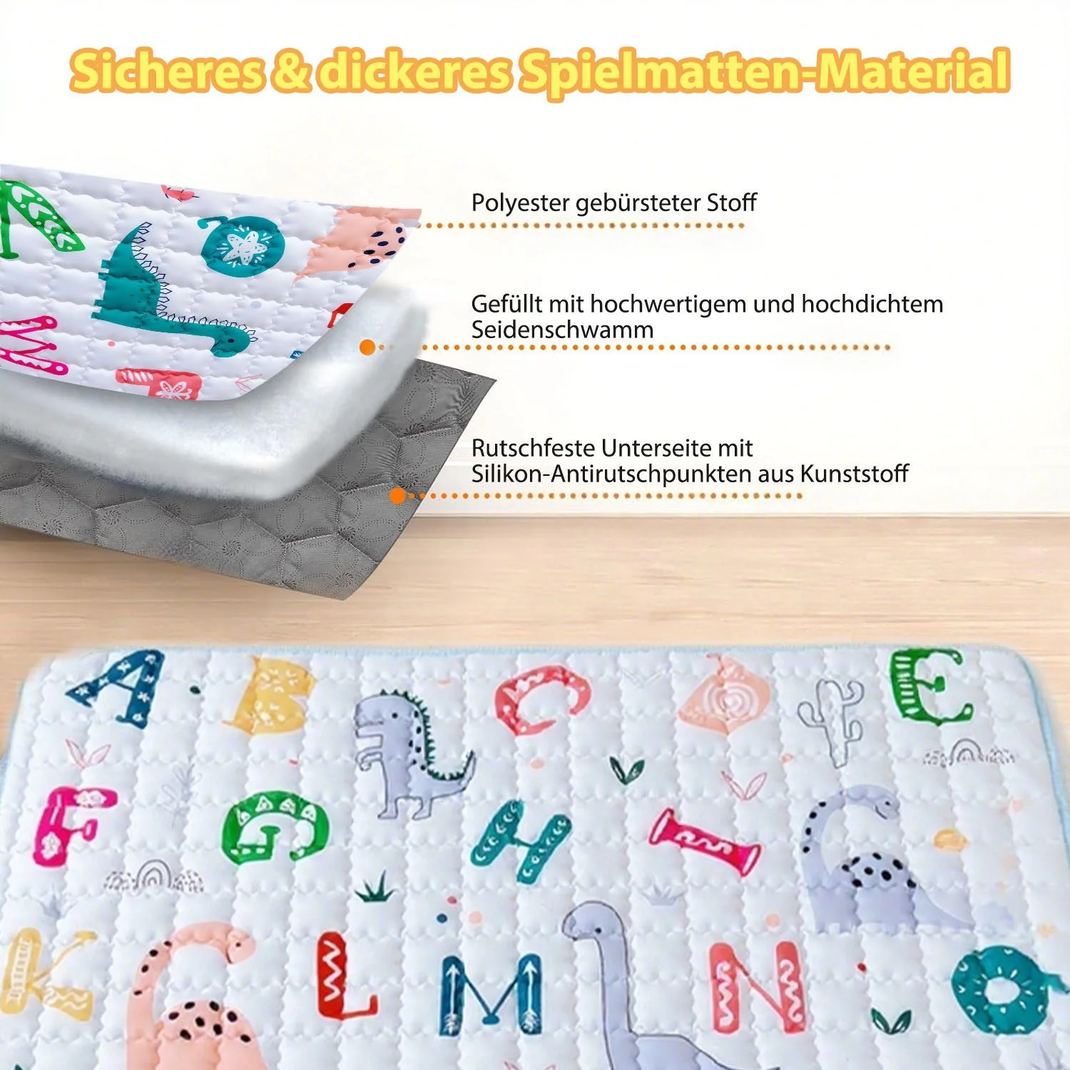 AIMAX Spielmatte Krabbelmatte Baby faltbar Kinder Spieldecke Babymatte
