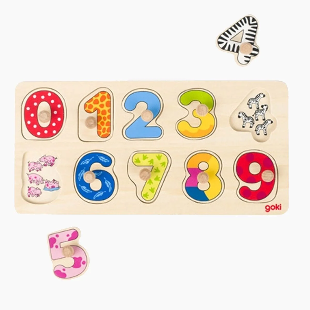 Goki Lernspielzeug Hintergrundbildpuzzle Lerne zählen