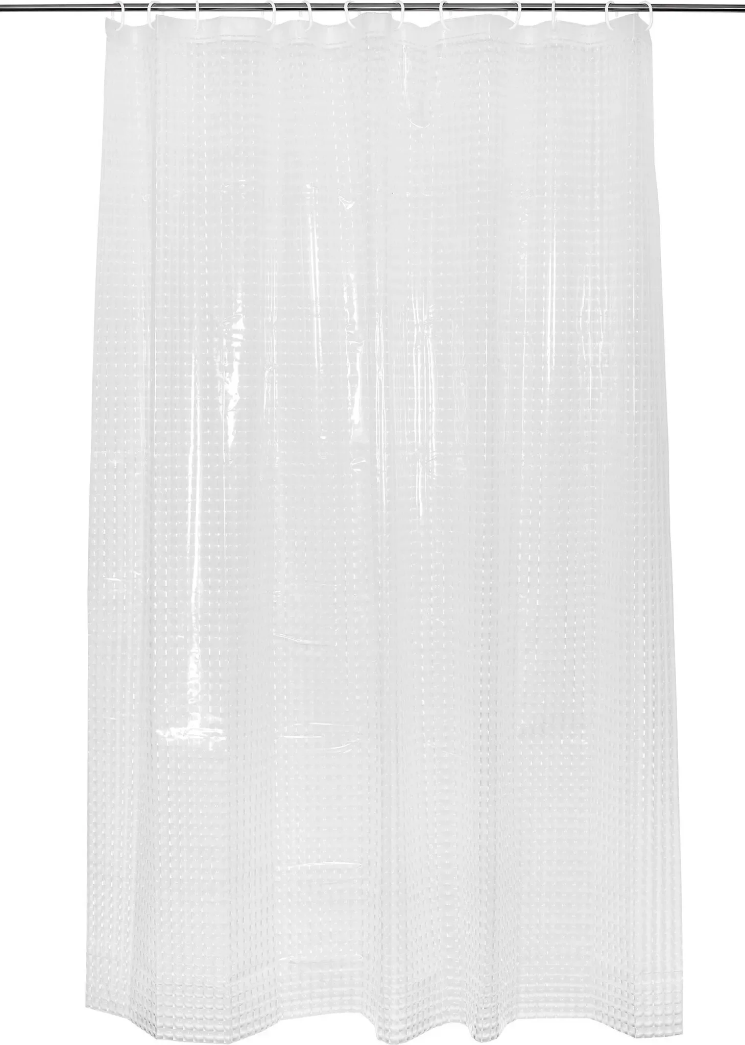 Duschvorhang 180×200 cm – Transparent mit 3D-Würfelmuster