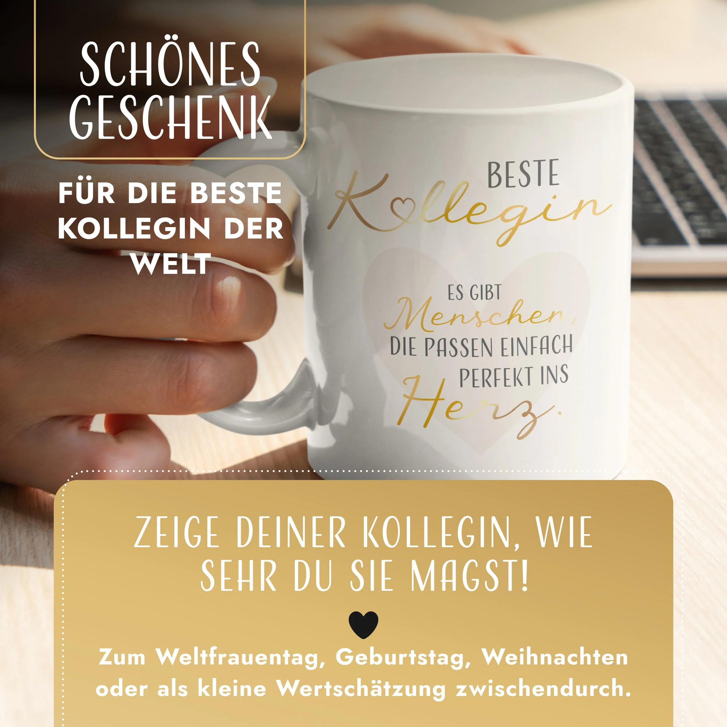AMARI Tasse Kollegin Geschenk für Arbeitskollegin Kaffeetasse Büro
