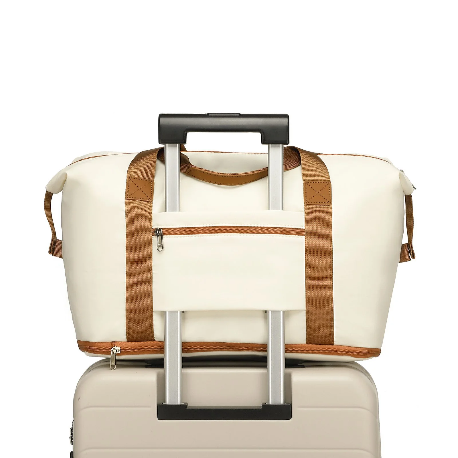 KONO 2-in-1 Reisetasche Handgepäck erweiterbar mit Kosmetiktasche