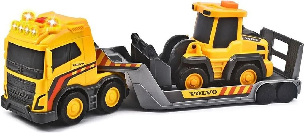 DICKIE TOYS Volvo Truck Team Baumaschinen-Set mit Licht und Sound