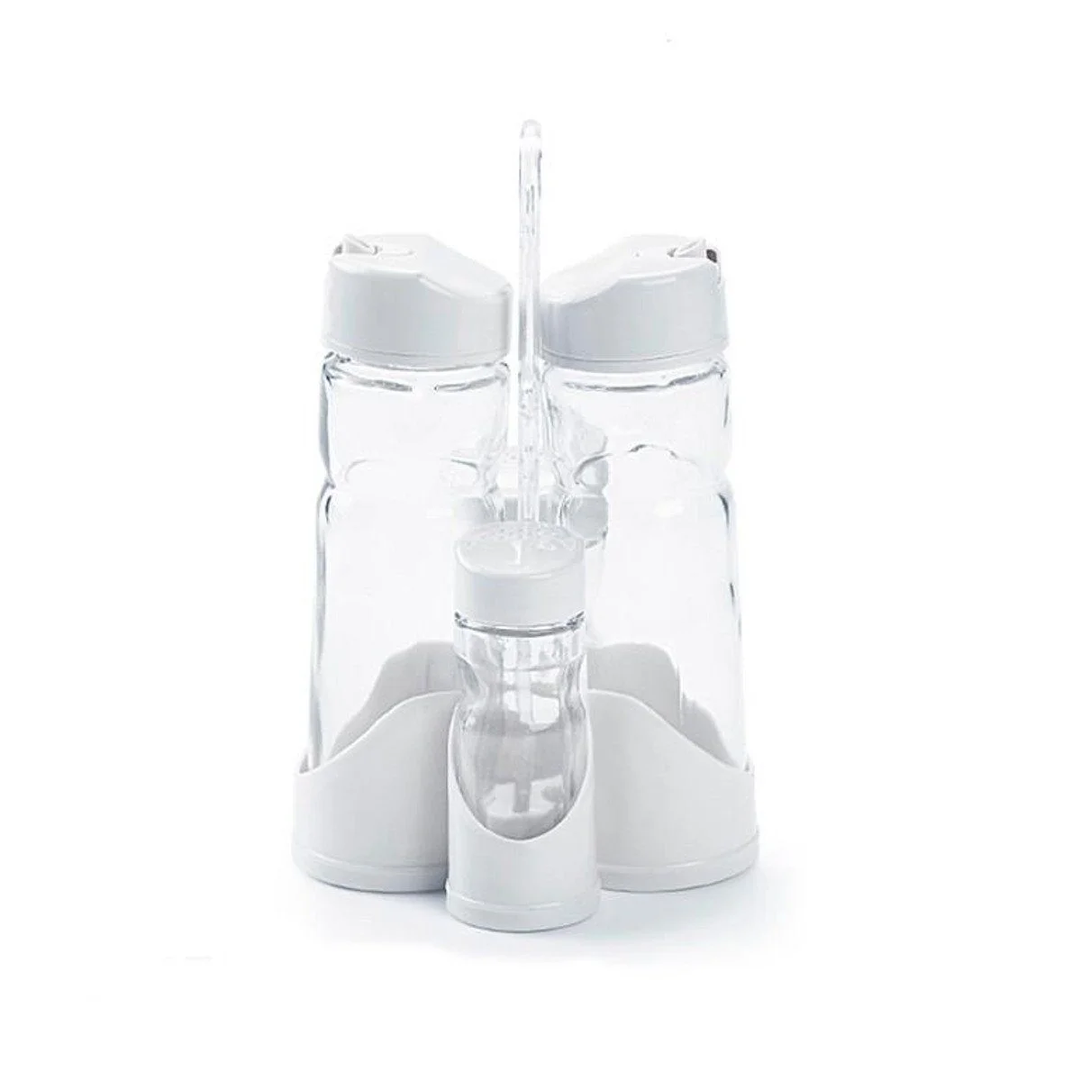 Menage-Set Essig & Öl mit Salz- & Pfefferstreuer – Sanixa, Weiß