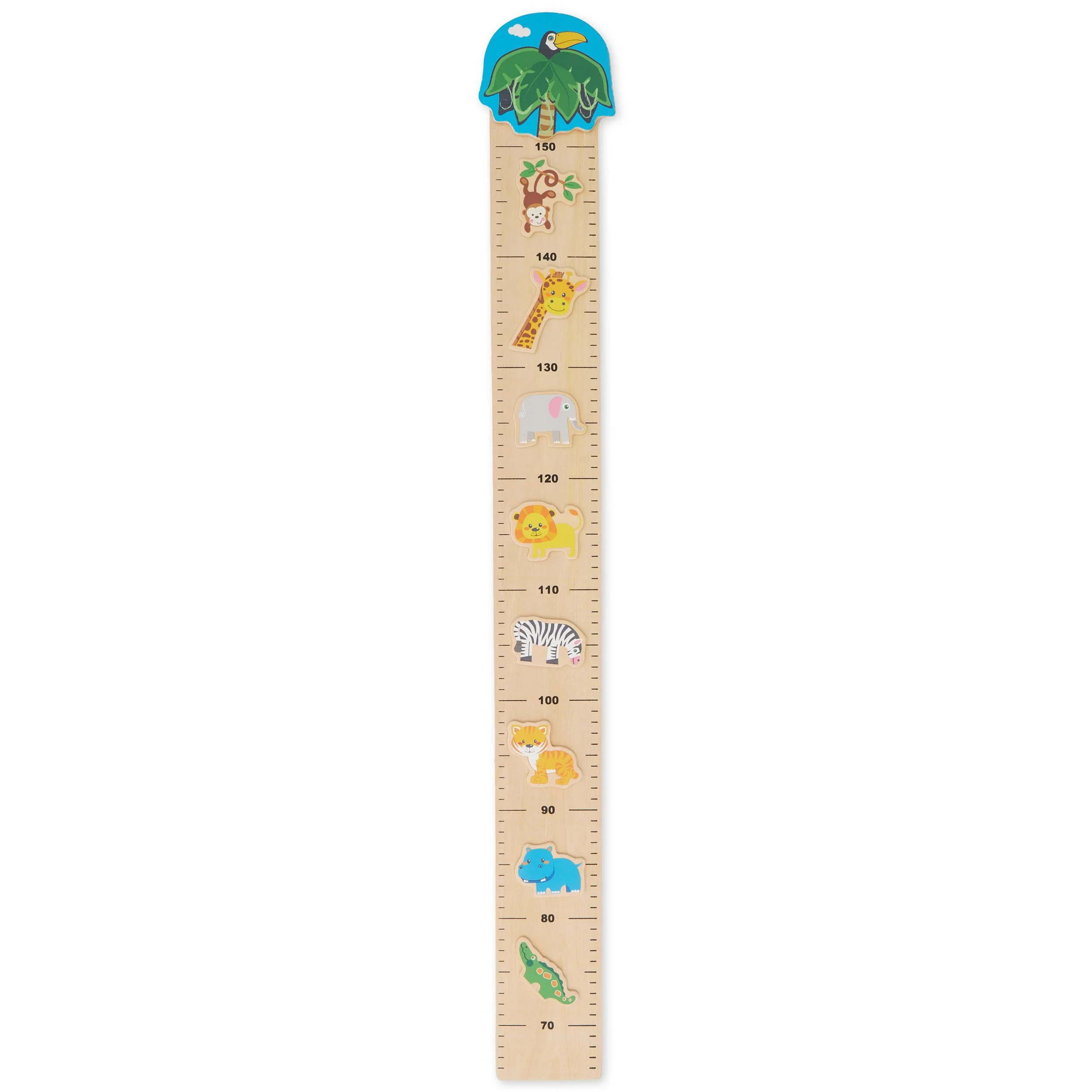 Bieco Kinder Messlatte aus Holz Zoo Wand Messleiste Größenmesser