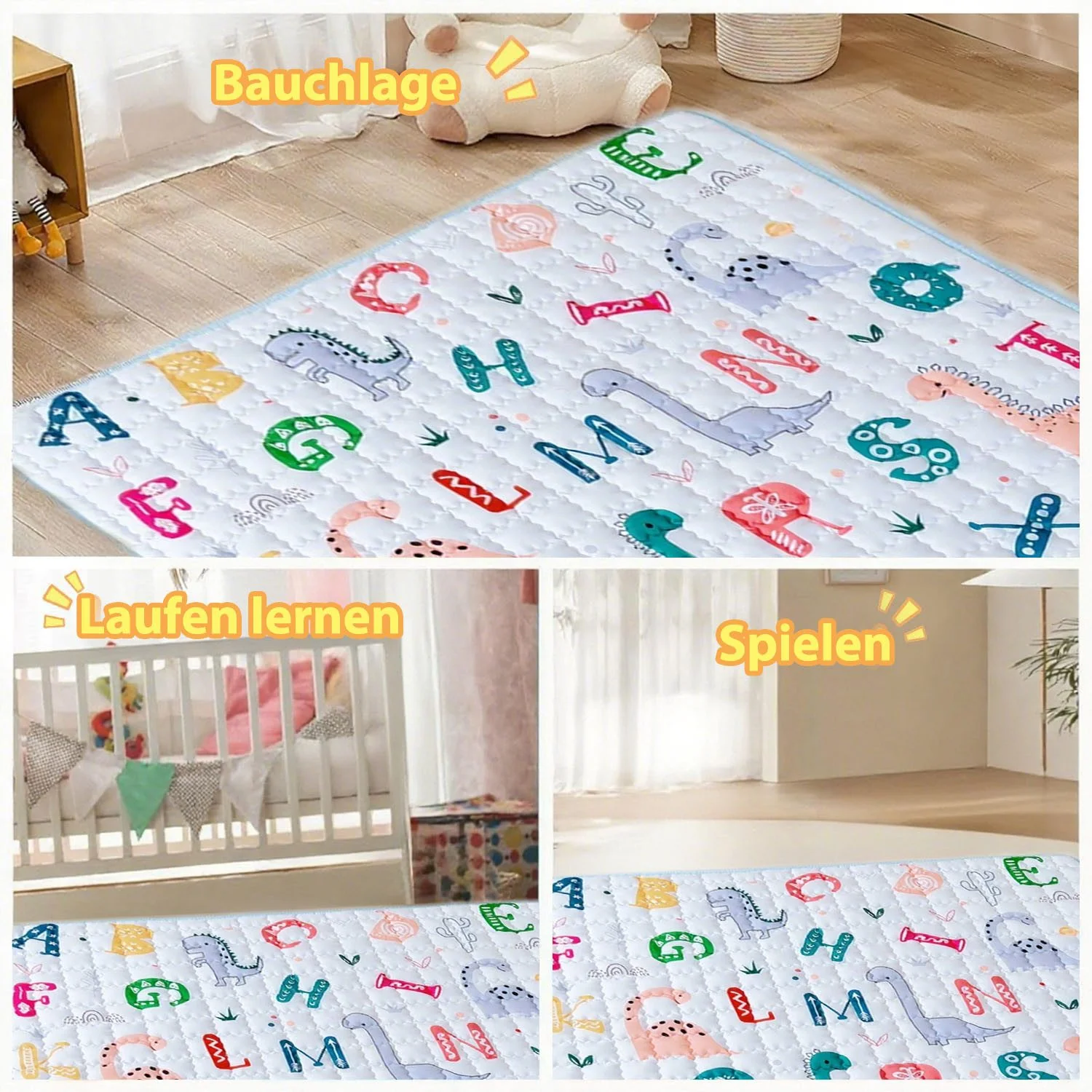 AIMAX Spielmatte Krabbelmatte Baby faltbar Kinder Spieldecke Babymatte
