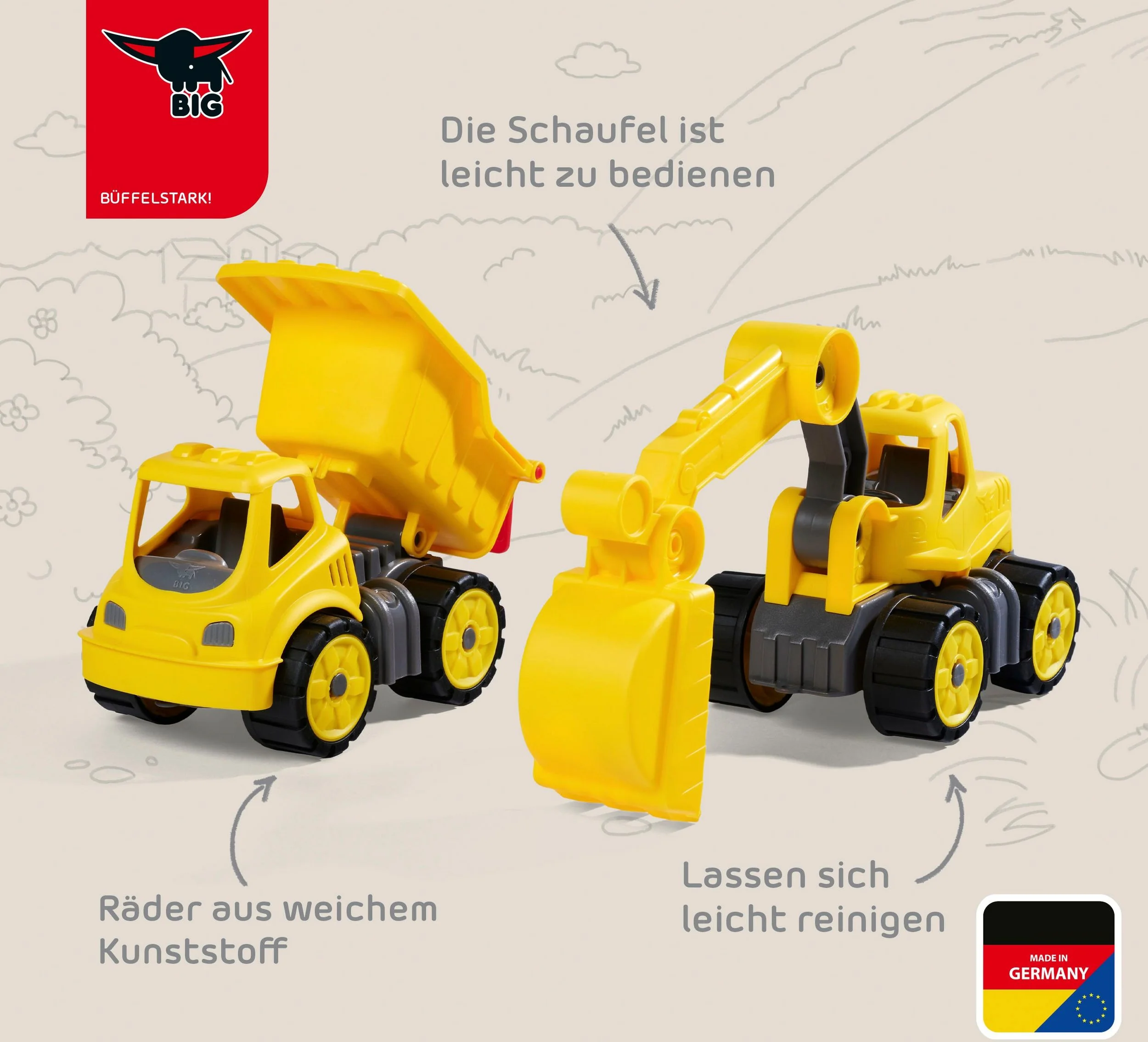 BIG Power-Worker Mini Baumaschine Spielzeugfahrzeug