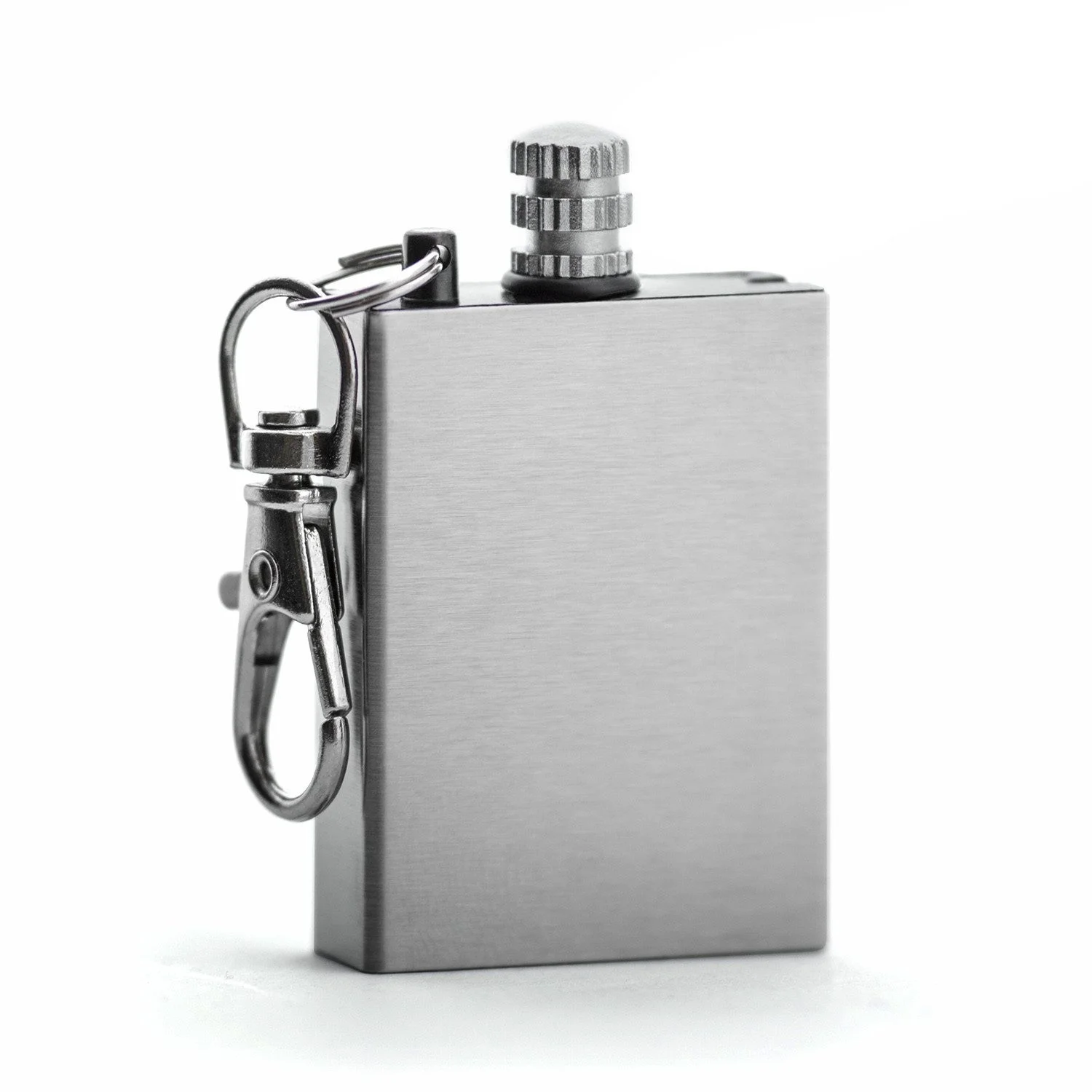 Streichholzfeuerzeug mit Schlüsselanhänger – Edelstahl