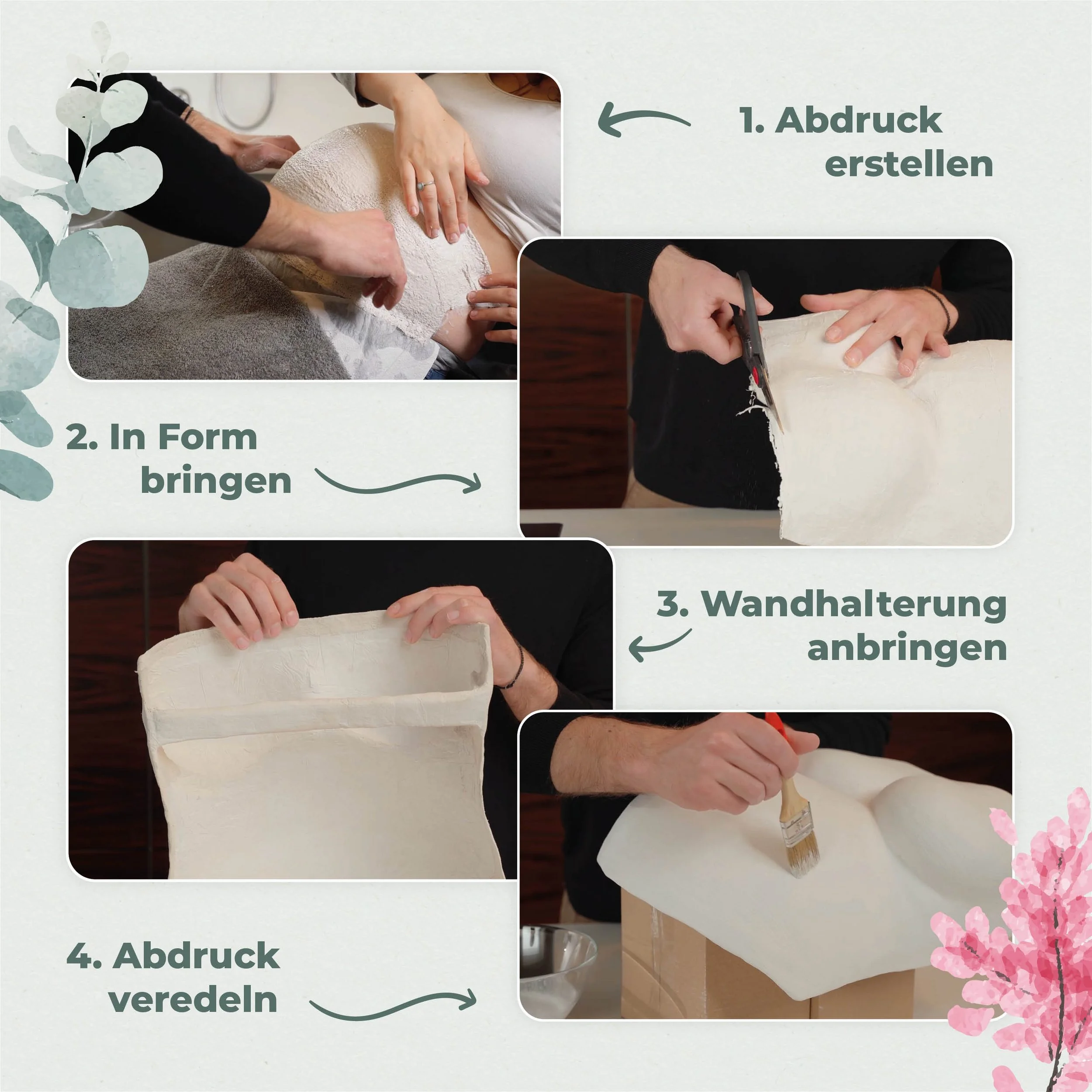 AMARI Gipsabdruck Babybauch Set - Schwangerschaft Abdruckset
