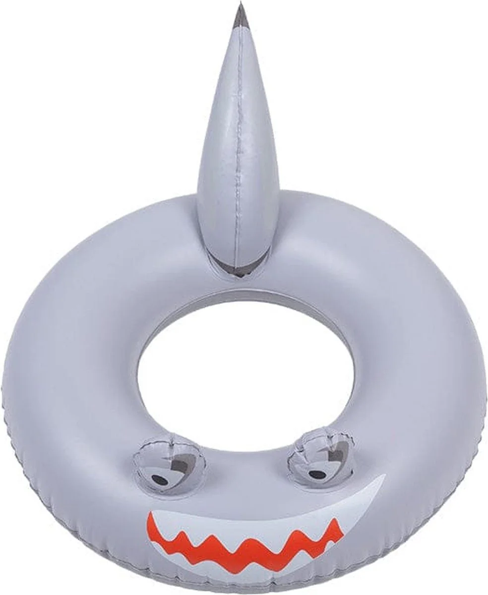 SWIM ESSENTIALS Schwimmring 55 cm Hai grau aufblasbar