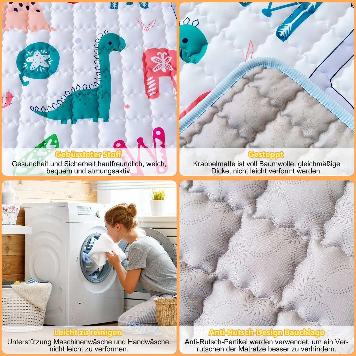 AIMAX Spielmatte Krabbelmatte Baby faltbar Kinder Spieldecke Babymatte