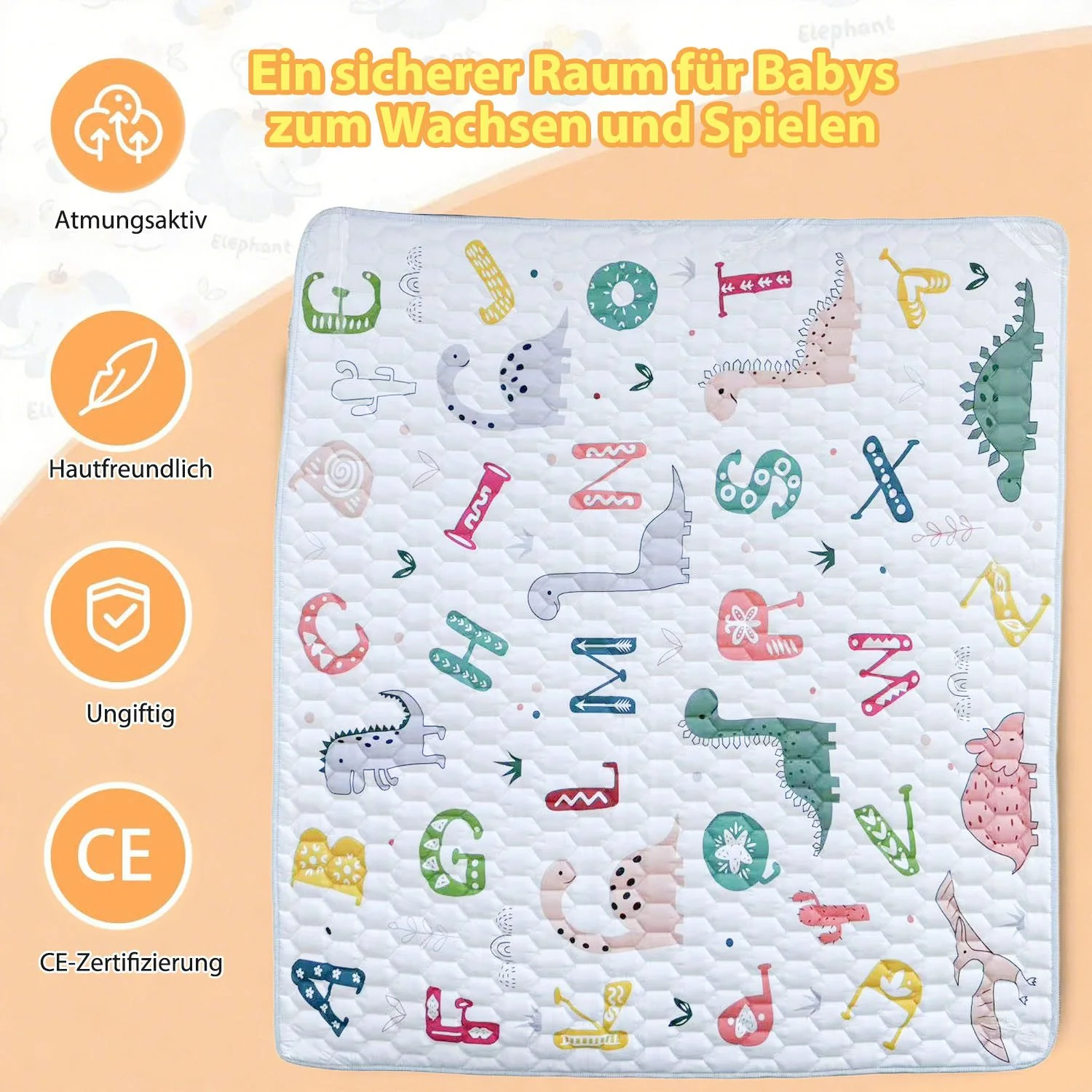 AIMAX Spielmatte Krabbelmatte Baby faltbar Kinder Spieldecke Babymatte