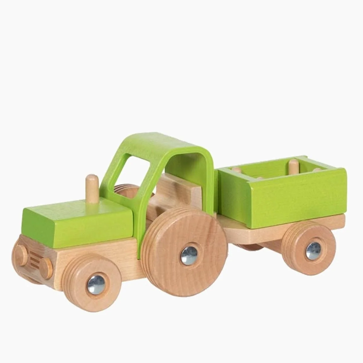 Goki Spielzeug Traktor mit Anhänger für Kinder