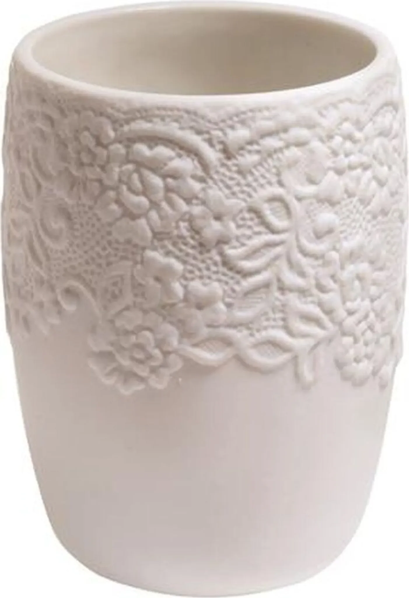 Zahnputzbecher – Polyresin, Weiß, Serie „Cosy“