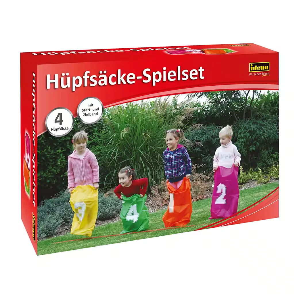 IDENA Hüpfsäcke Spielset 7408881 4 Stück inklusive Band