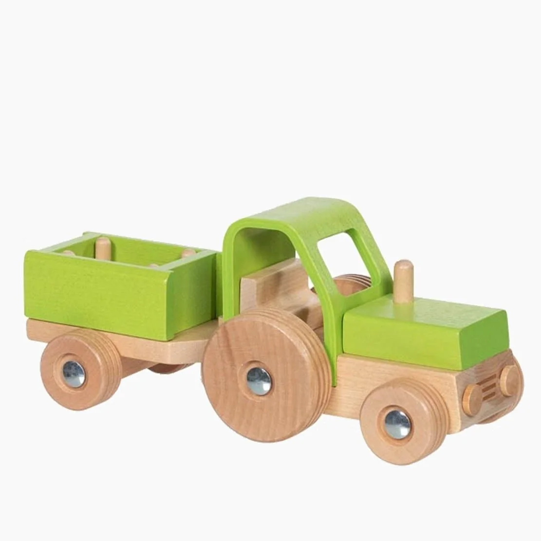 Goki Spielzeug Traktor mit Anhänger für Kinder
