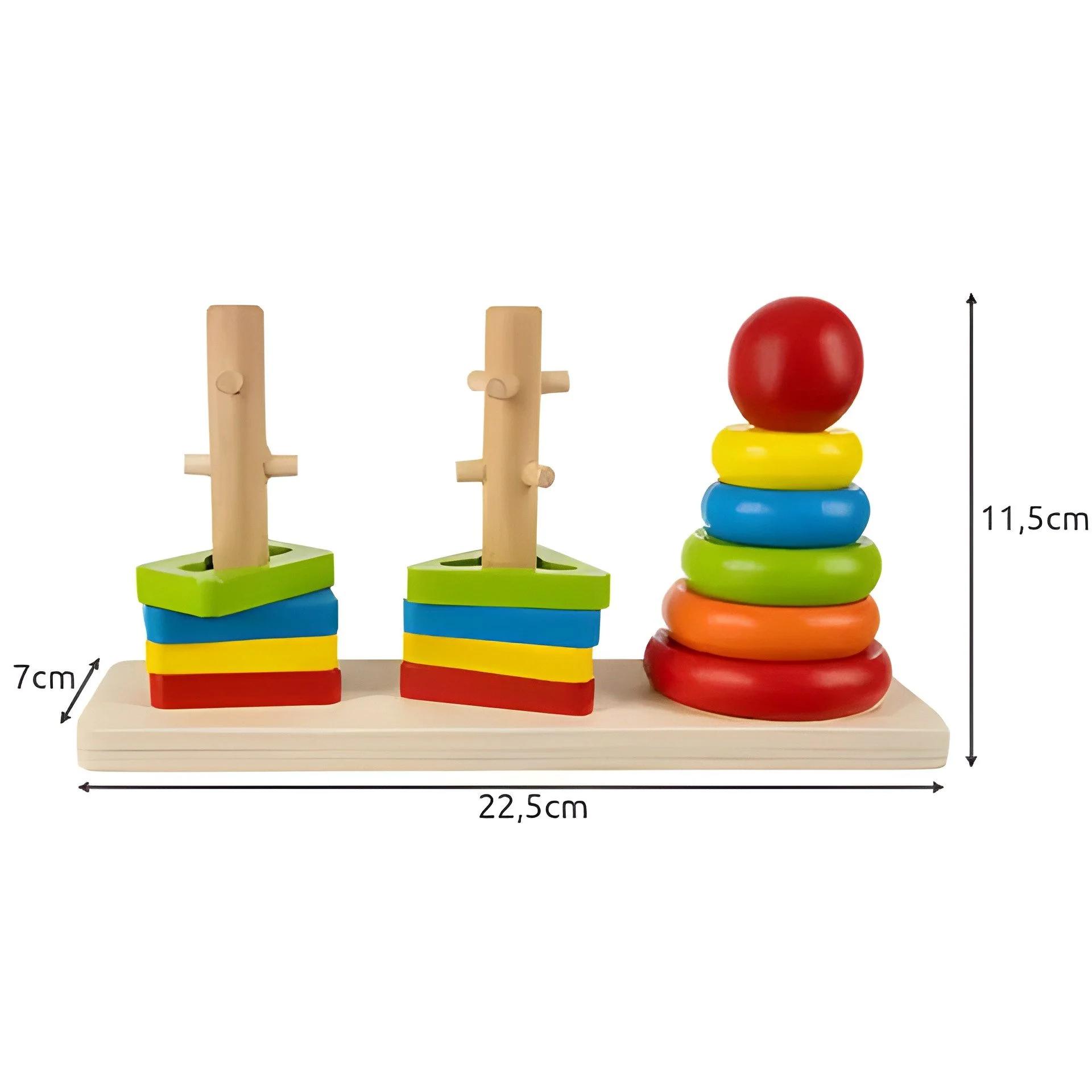 Kruzzel Holzspielzeug Stapel- und Sortierspielzeug mit Formen