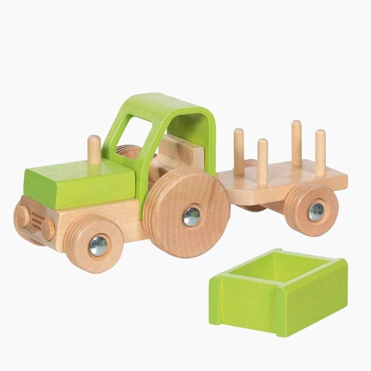 Goki Spielzeug Traktor mit Anhänger für Kinder