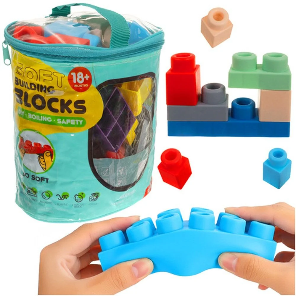 ISO TRADE Gummibausteine Sensorikblöcke Kreativ Spielbausteine