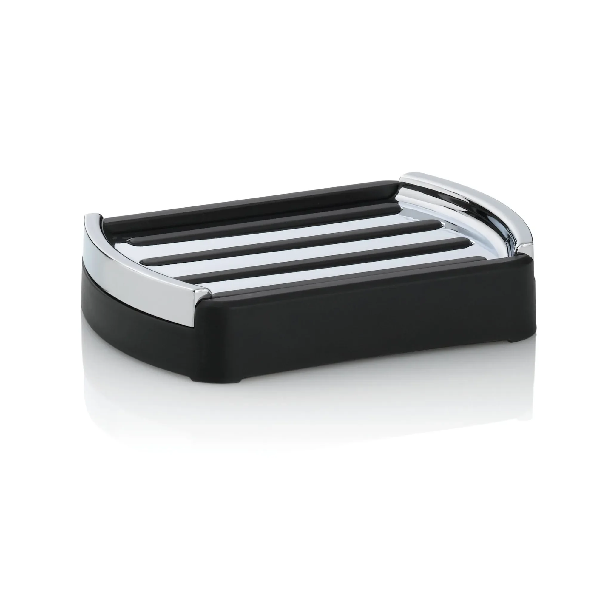 Seifenschale 12,5 × 9,5 × 2,5 cm – Kunststoff, Schwarz, Serie „Marta“