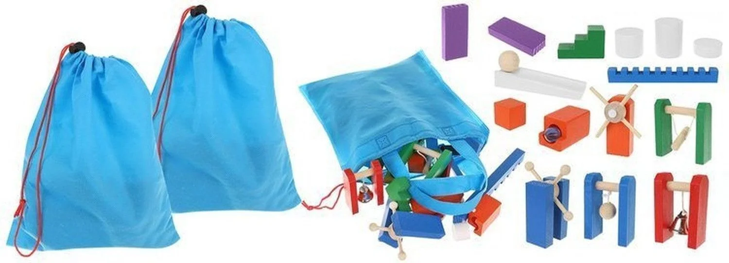 Kruzzel Holz Dominosteine für Kinder Spielsteine Bausteine Set