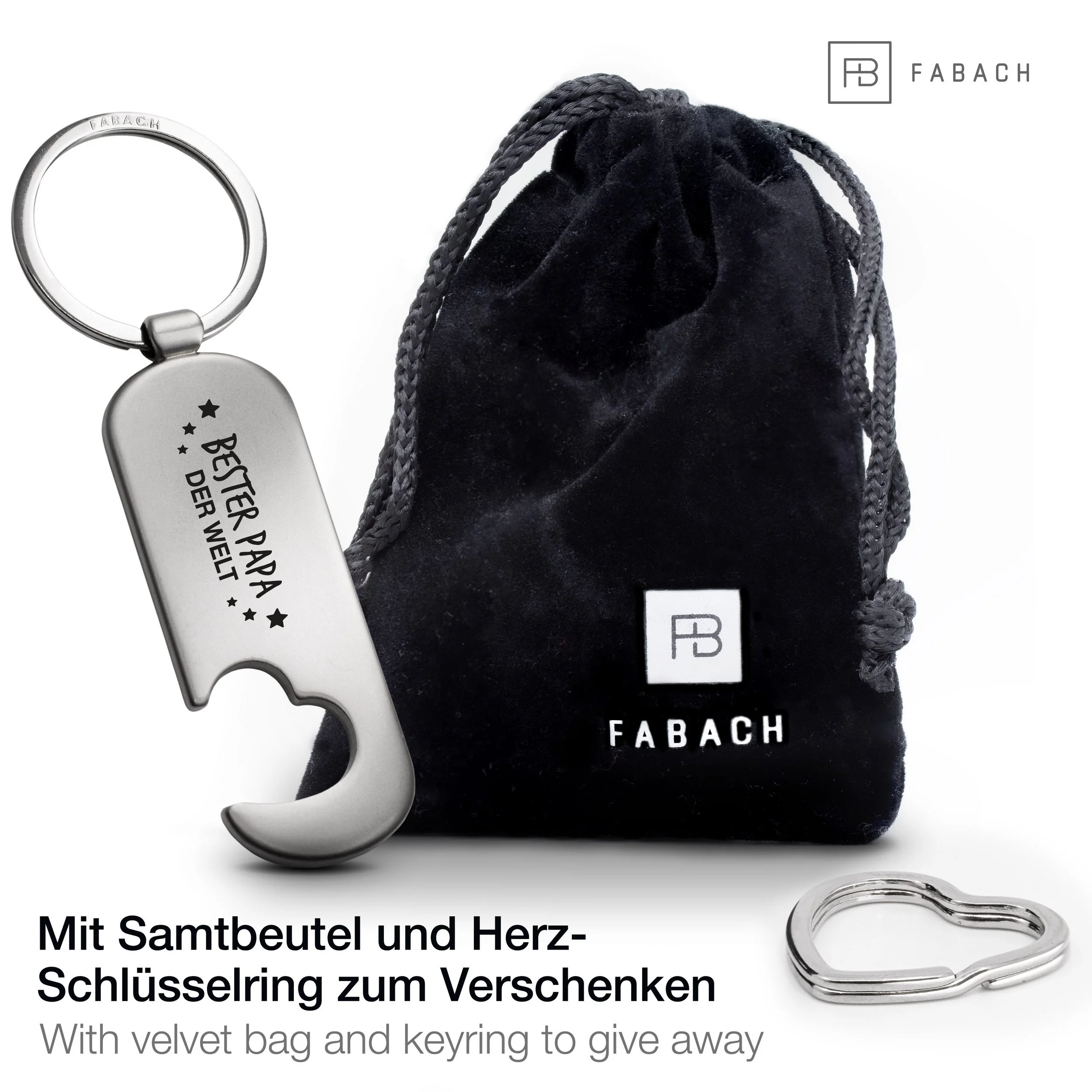 FABACH Schlüsselanhänger Flaschenöffner Gravur Bester Papa Vatertag