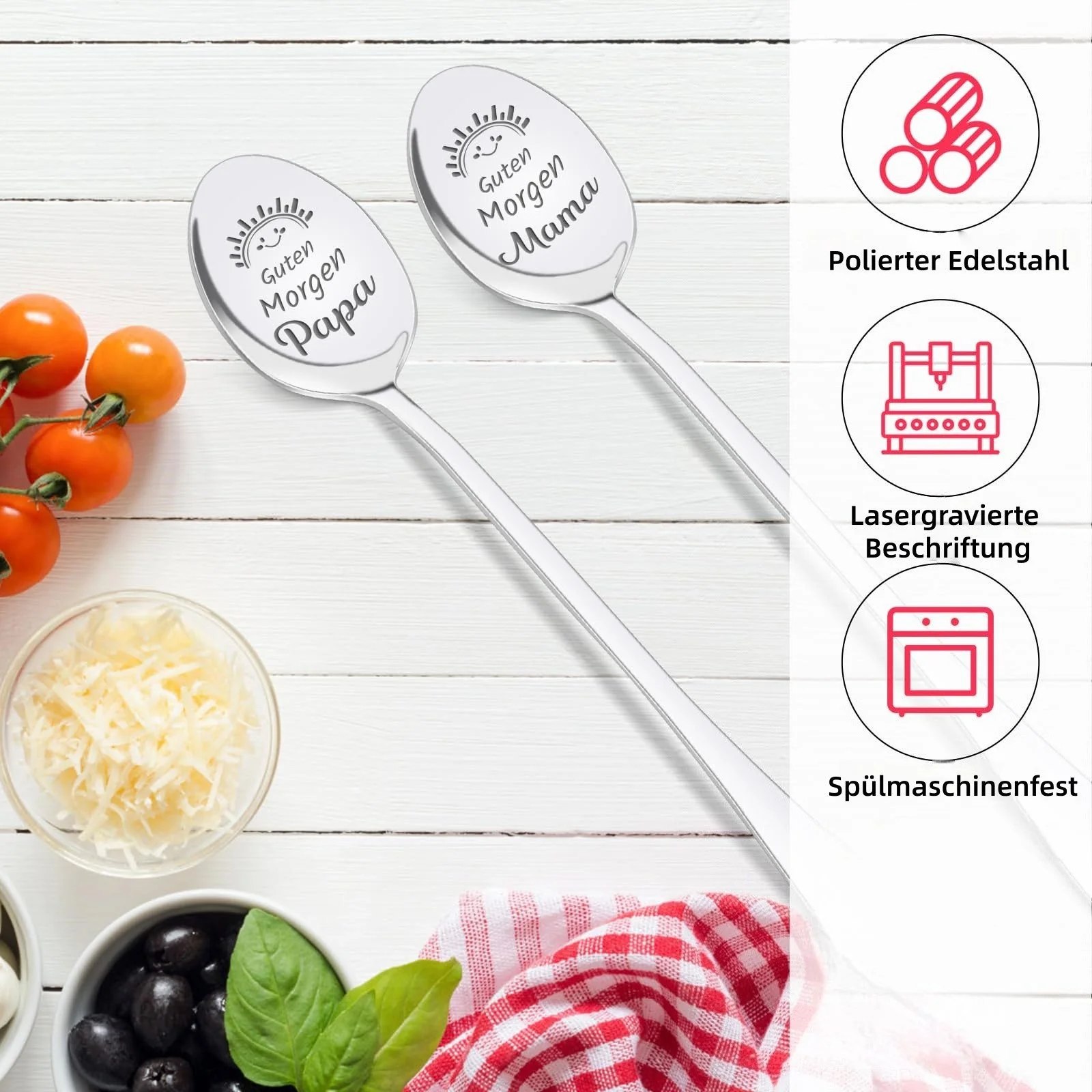 Kaffeelöffel Geschenkset: 2 Kaffeelöffel mit Geschenkbox für Großeltern & Eltern