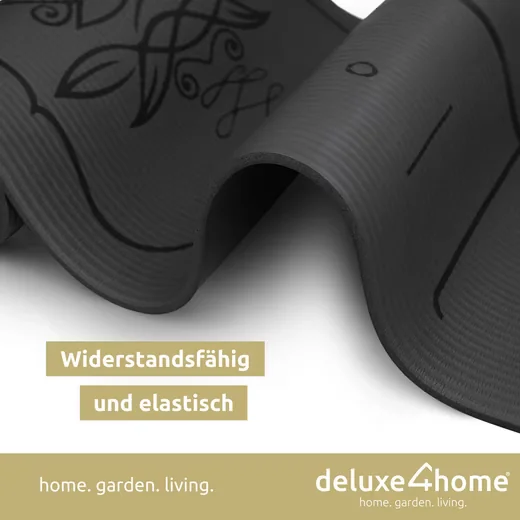 DELUXE4HOME Yogamatte NBR phthalatfrei mit Ausrichtungslinien