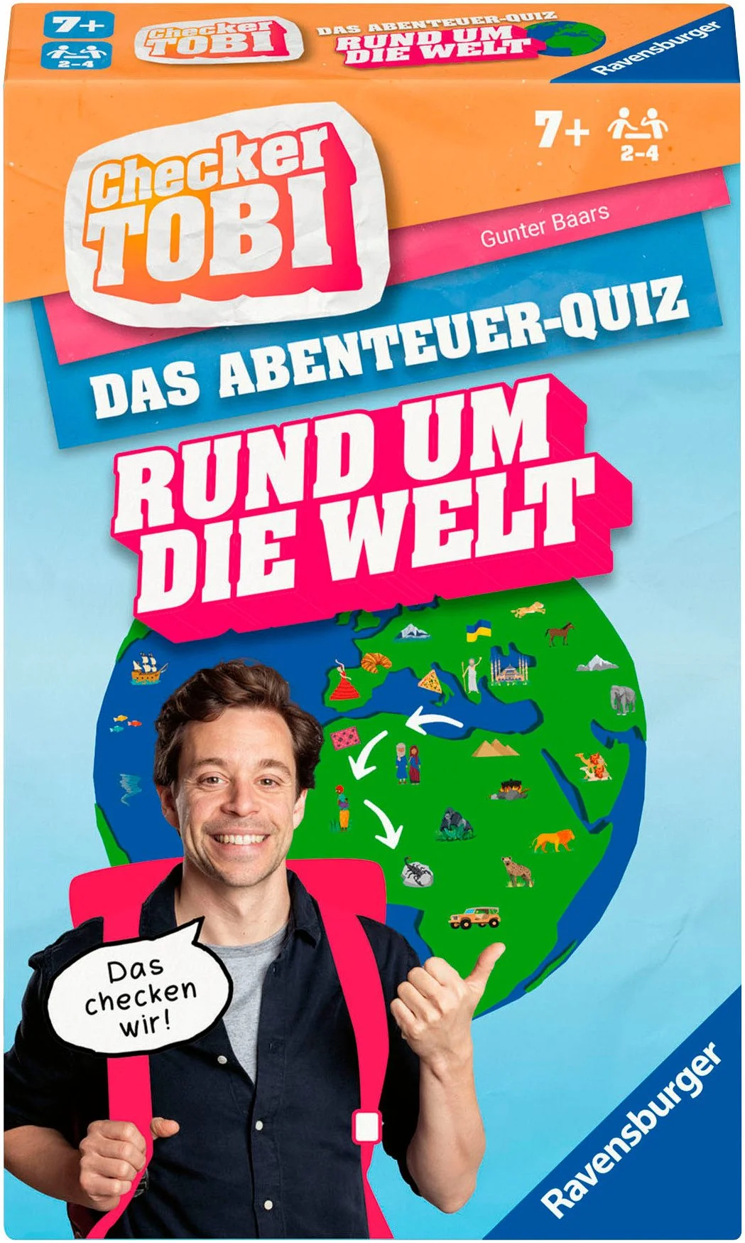 Ravensburger Checker Tobi Rund um die Welt Brettspiel für Kinder