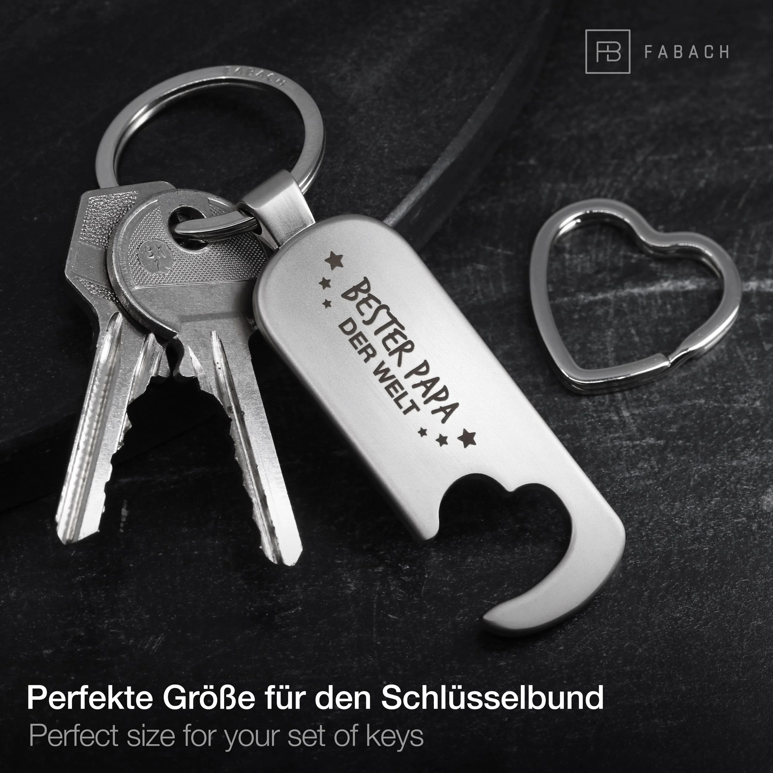 FABACH Schlüsselanhänger Flaschenöffner Gravur Bester Papa Vatertag