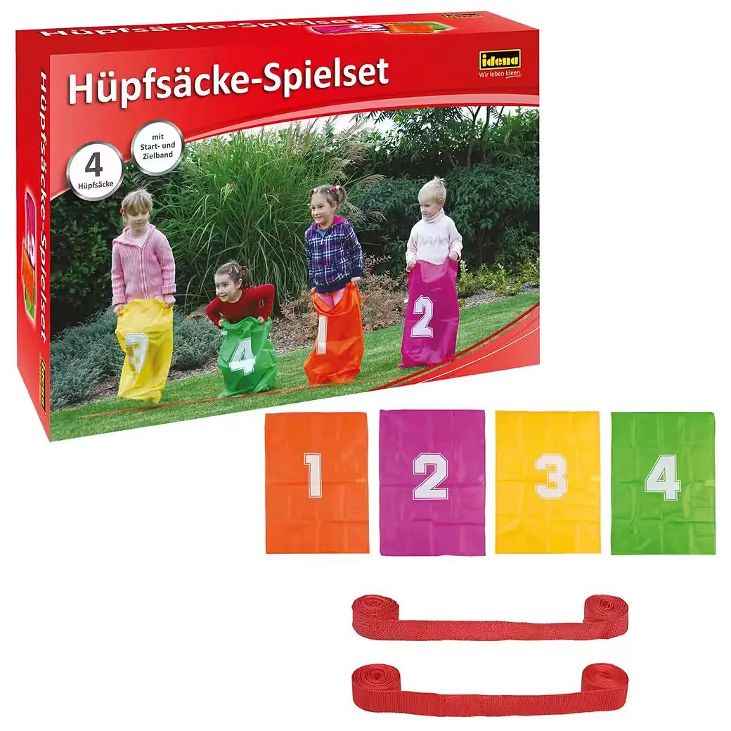 IDENA Hüpfsäcke Spielset 7408881 4 Stück inklusive Band