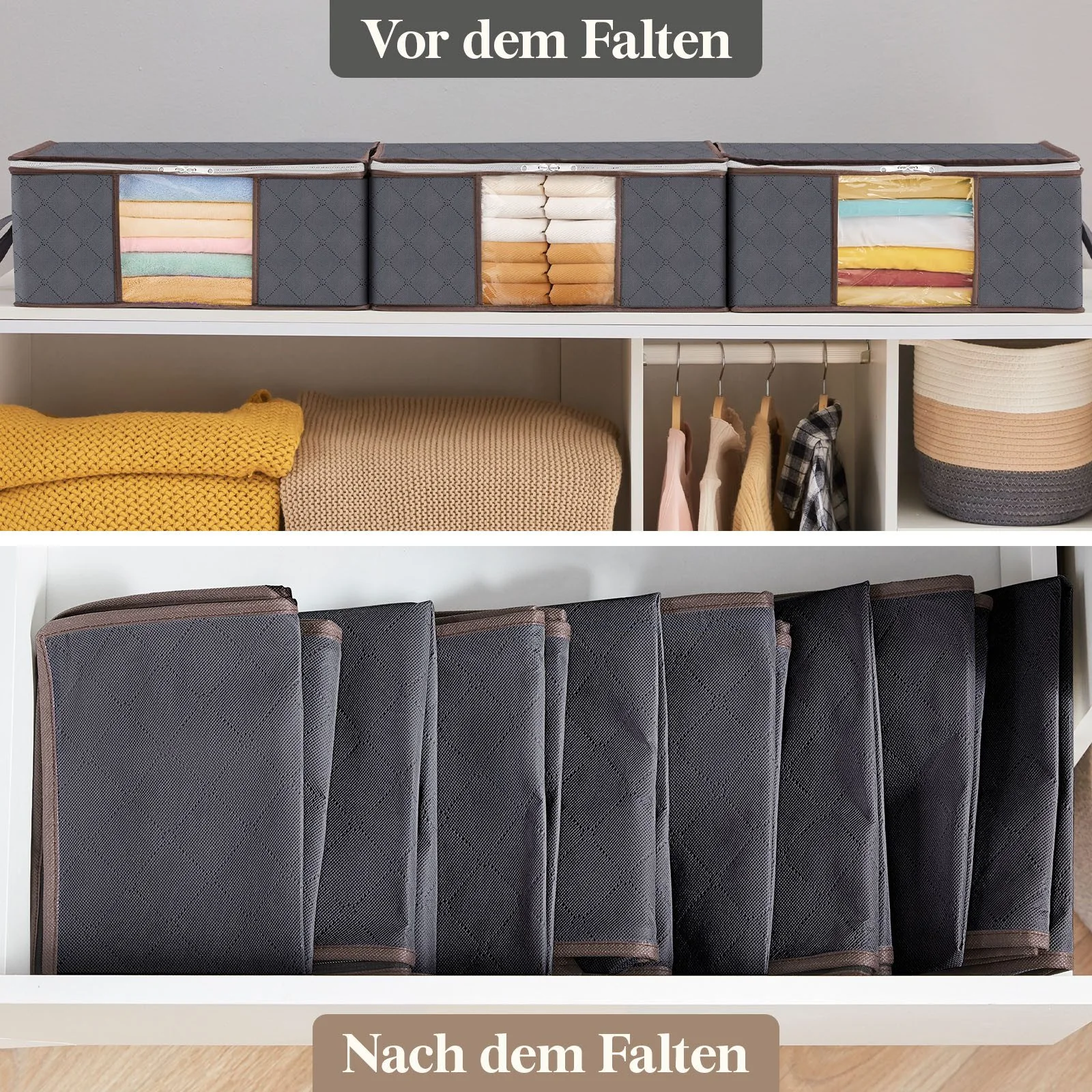 LIFEWIT Aufbewahrungsbox mit Deckel für Kleiderschrank Organizer