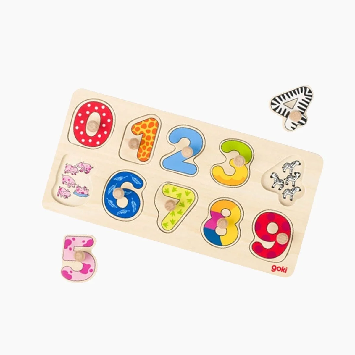 Goki Lernspielzeug Hintergrundbildpuzzle Lerne zählen