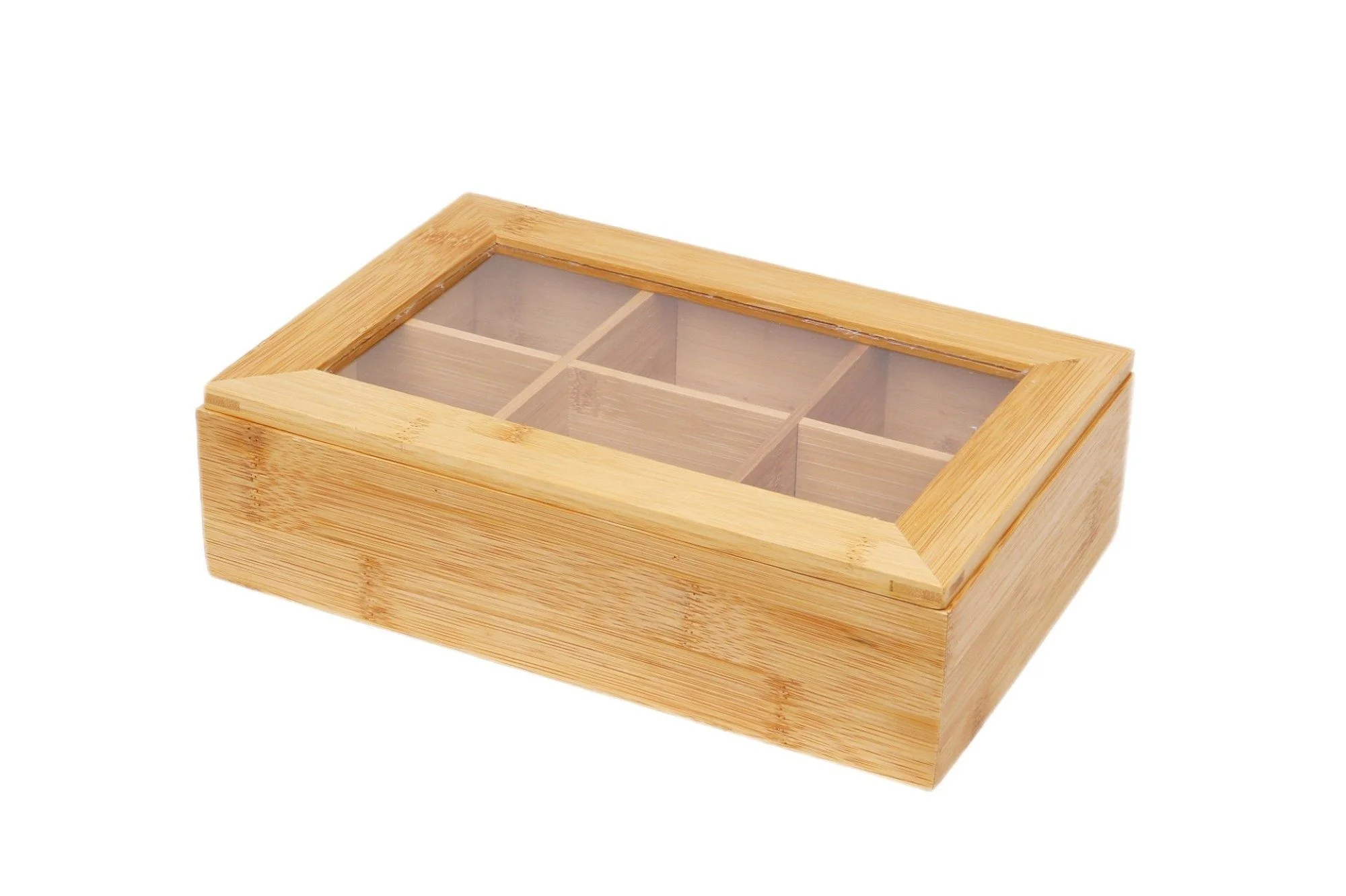 Küchenorganizer-Set Bambus Teebox – Cheffinger, 6 Fächer