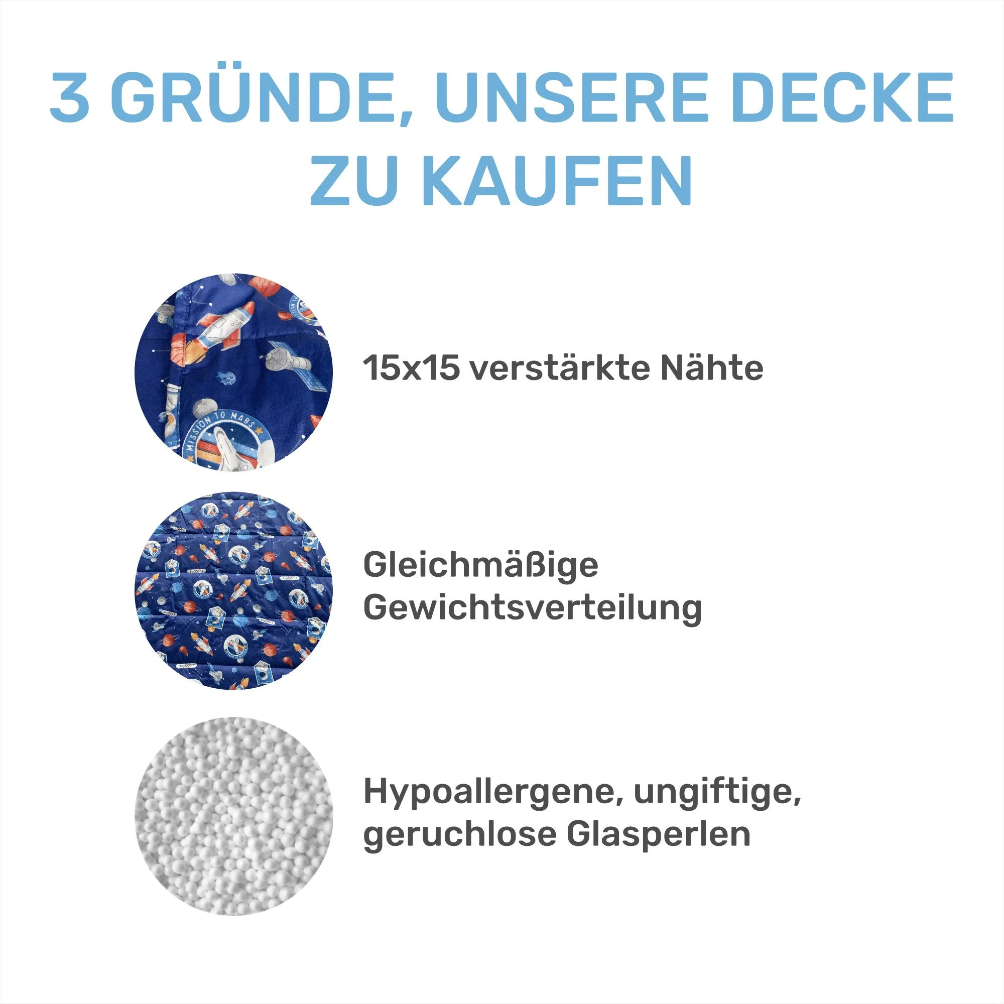 DAILYDREAM Gewichtsdecke Kinder Therapie-Bettdecke Baumwolle Fleece