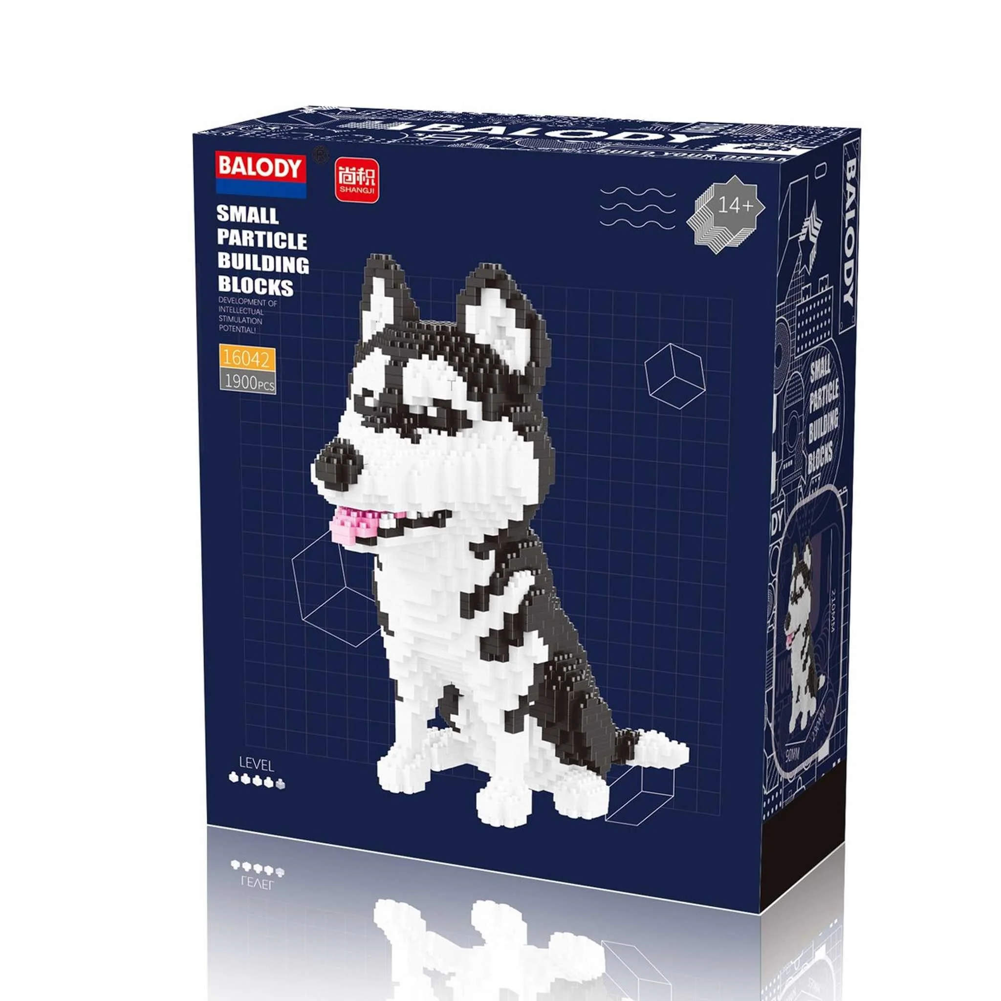 BALODY Husky Klemmbausteine Set Bausteinfigur Hund
