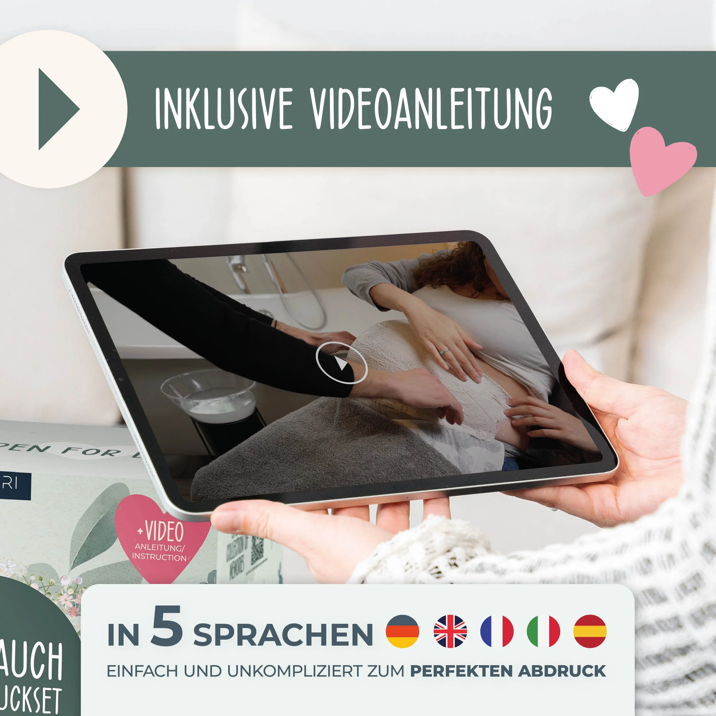 AMARI Gipsabdruck Babybauch Set - Schwangerschaft Abdruckset