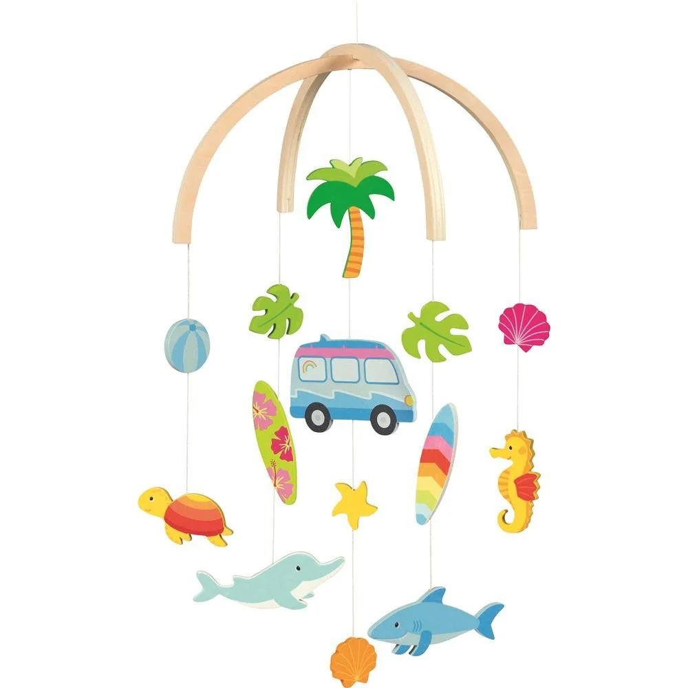 Goki Babymobile Holz Surfer Van fürs Kinderbett Einschlafhilfe