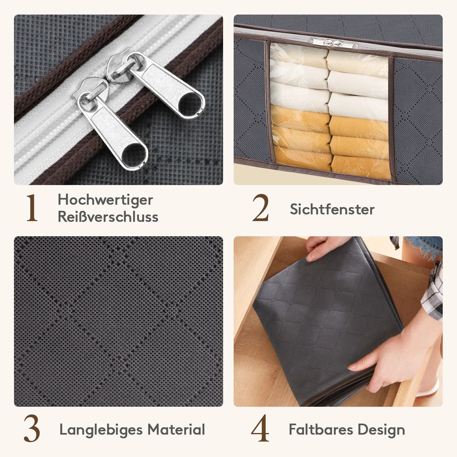 LIFEWIT Aufbewahrungsbox mit Deckel für Kleiderschrank Organizer