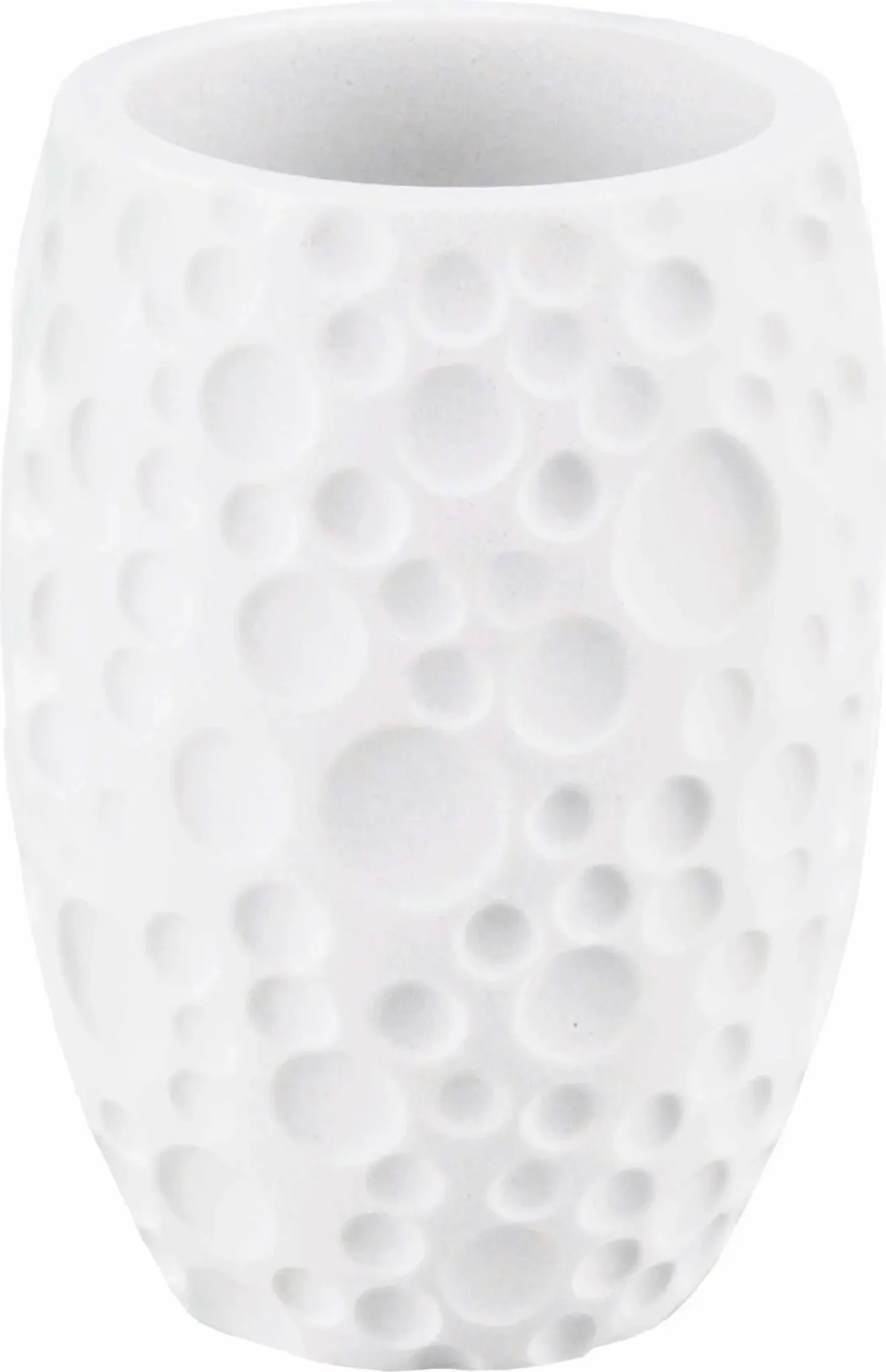Zahnputzbecher – Polyresin, Weiß, Serie „Moon“