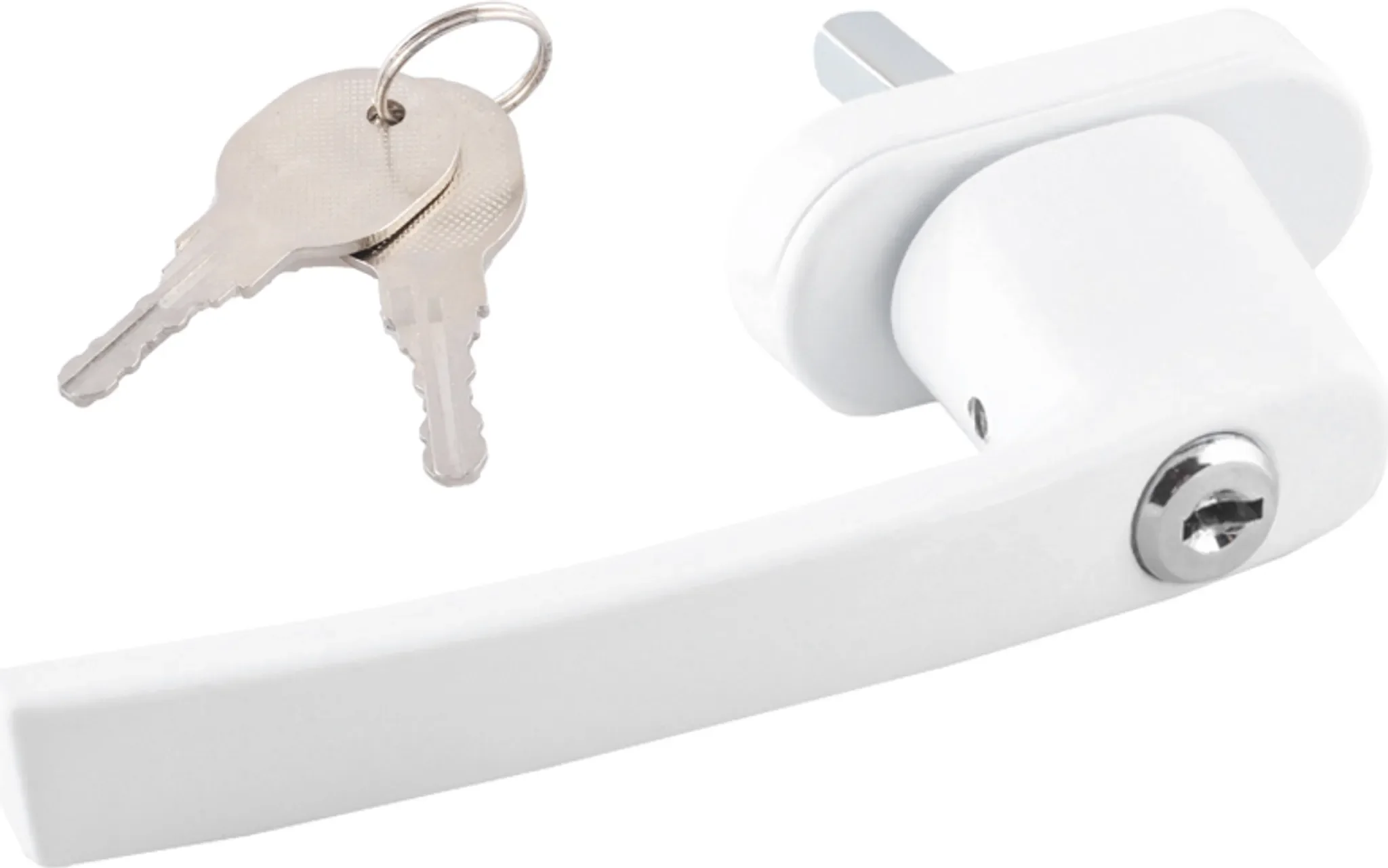 Fenstergriff mit Schlüssel – Kindersicherung, Weiß, 13/2 cm