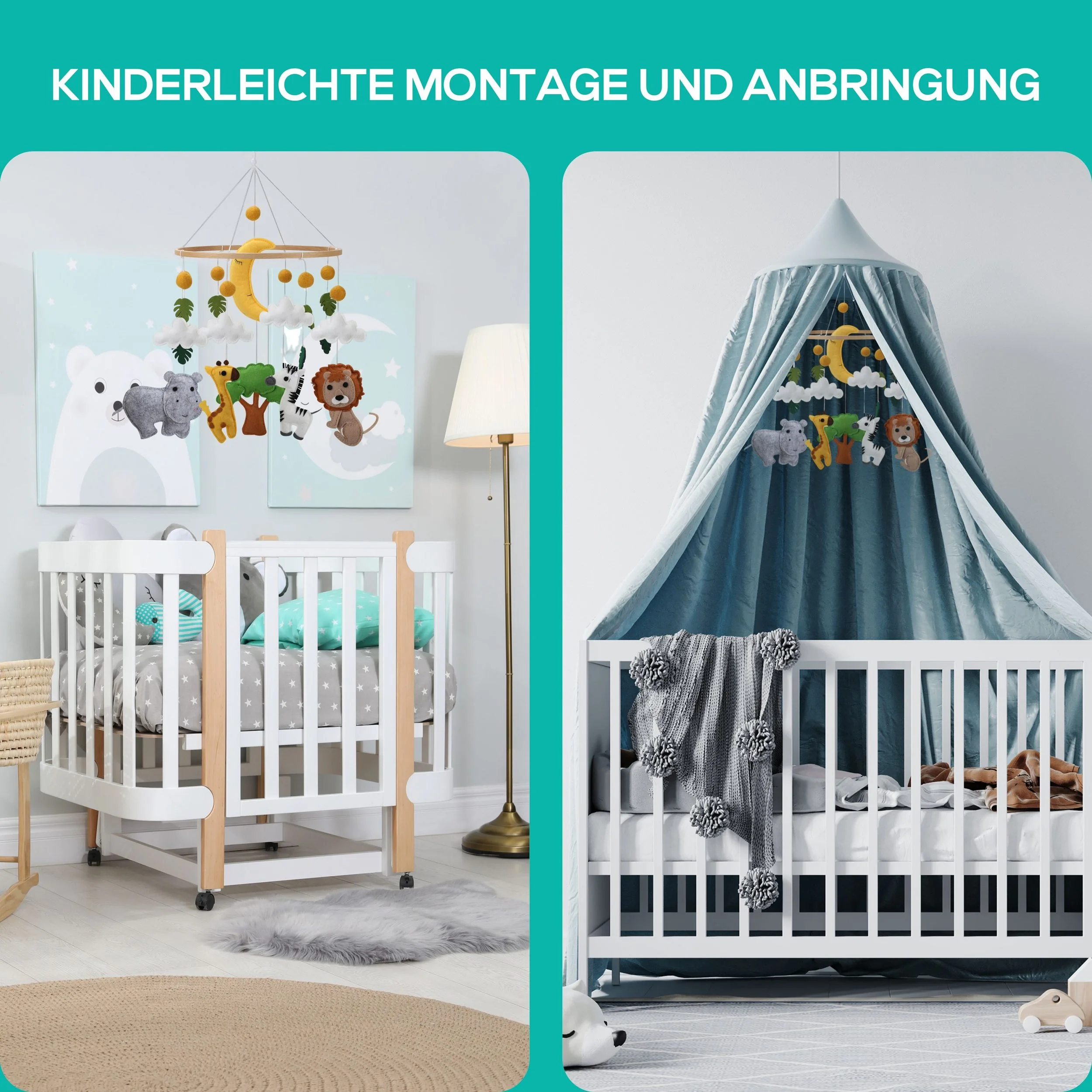 wortek Baby Mobile Windspiel zum Aufhängen Babymöbel-Set